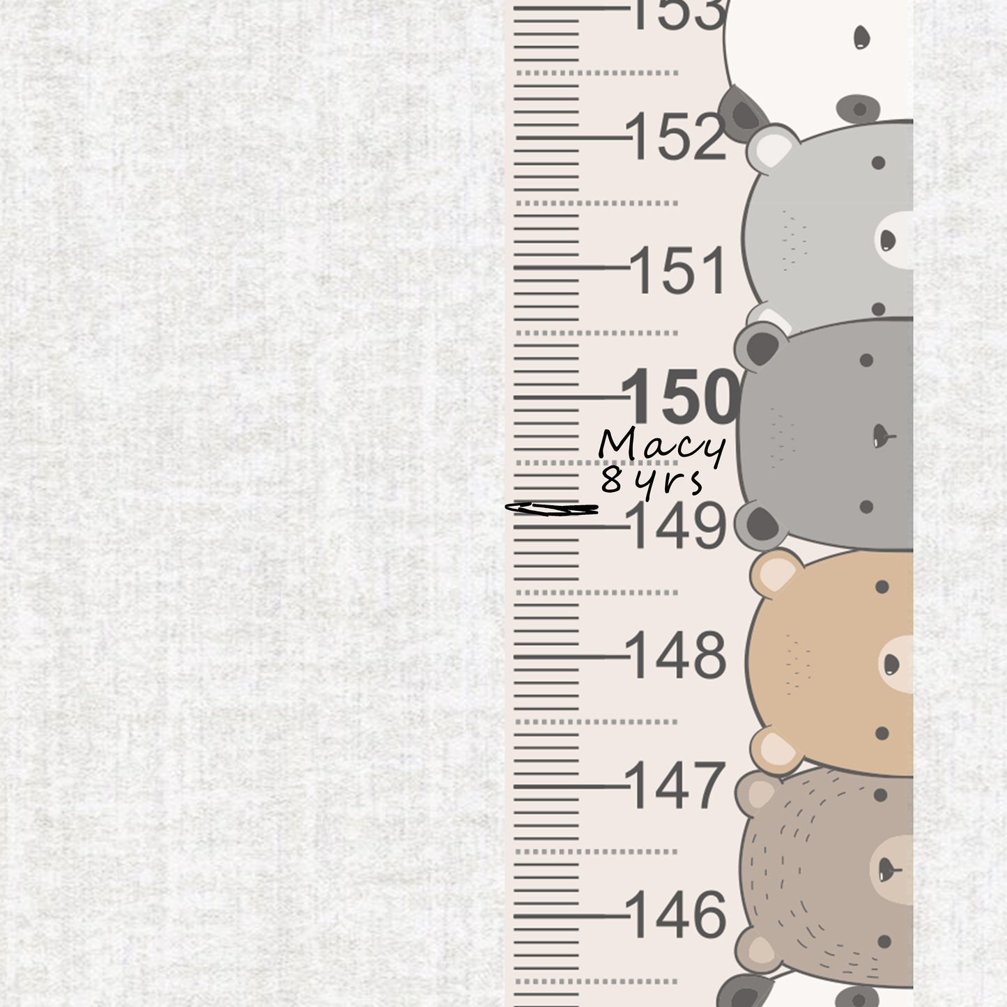 Teddy bear design - Door frame height chart