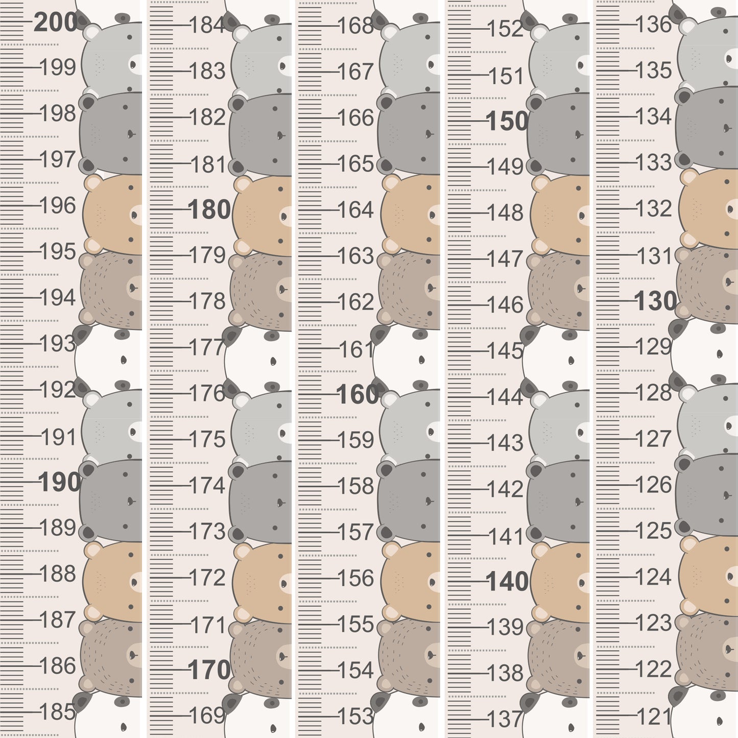 Teddy bear design - Door frame height chart