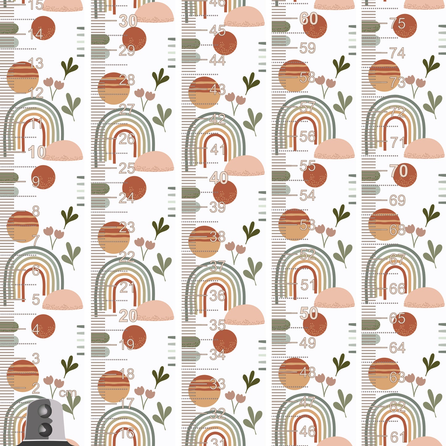 Neutral rainbow design - Door frame height chart