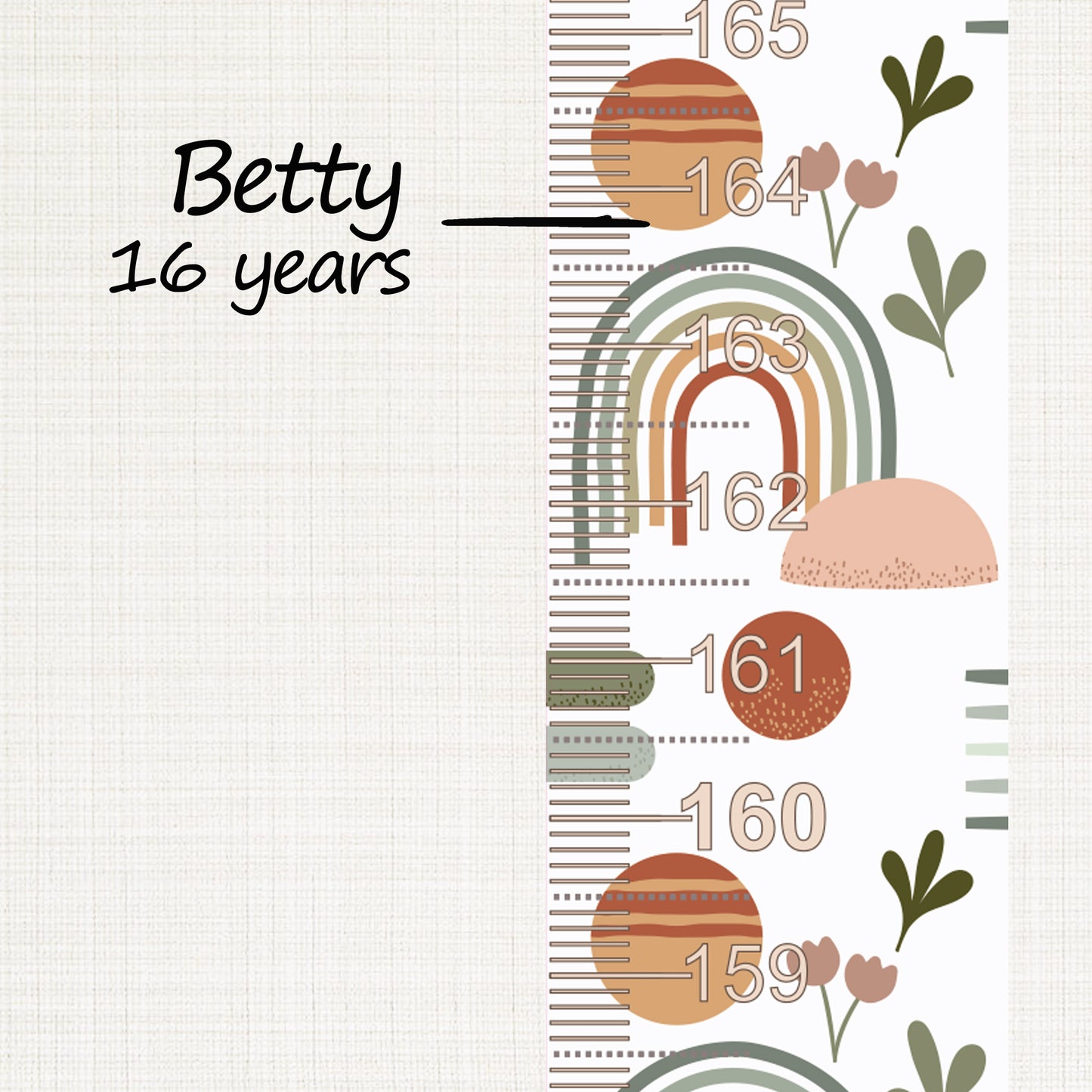 Neutral rainbow design - Door frame height chart