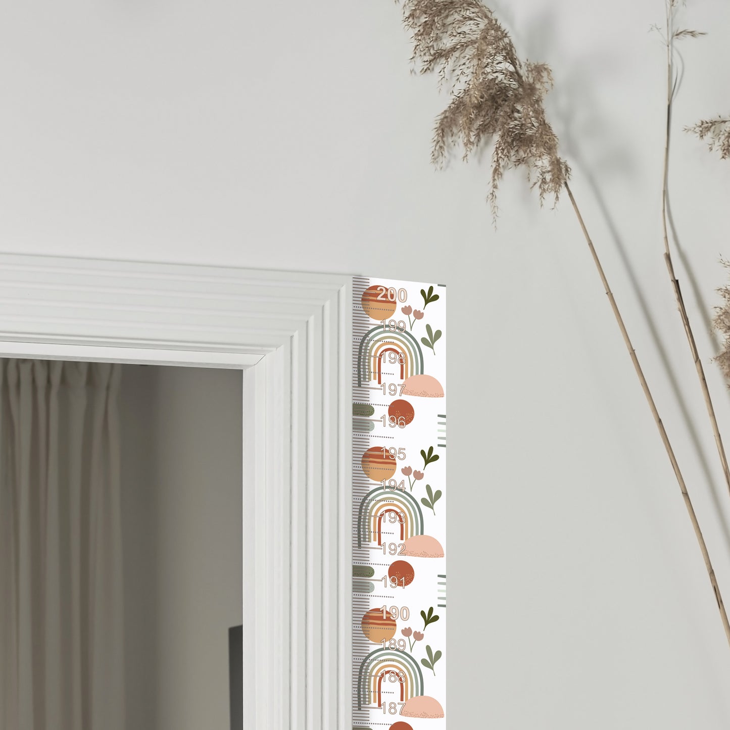Neutral rainbow design - Door frame height chart