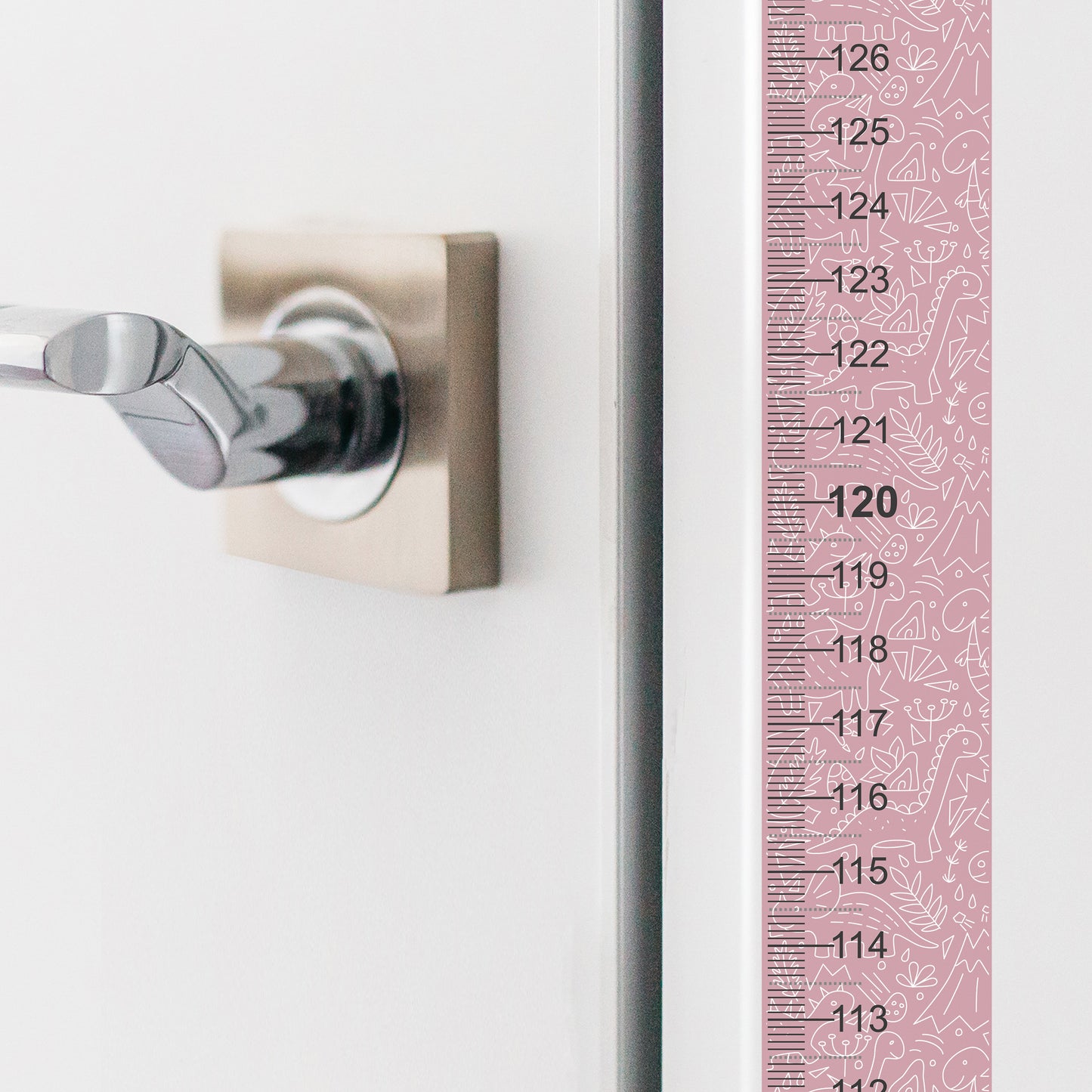 Pink dinosaur design - Door frame height chart
