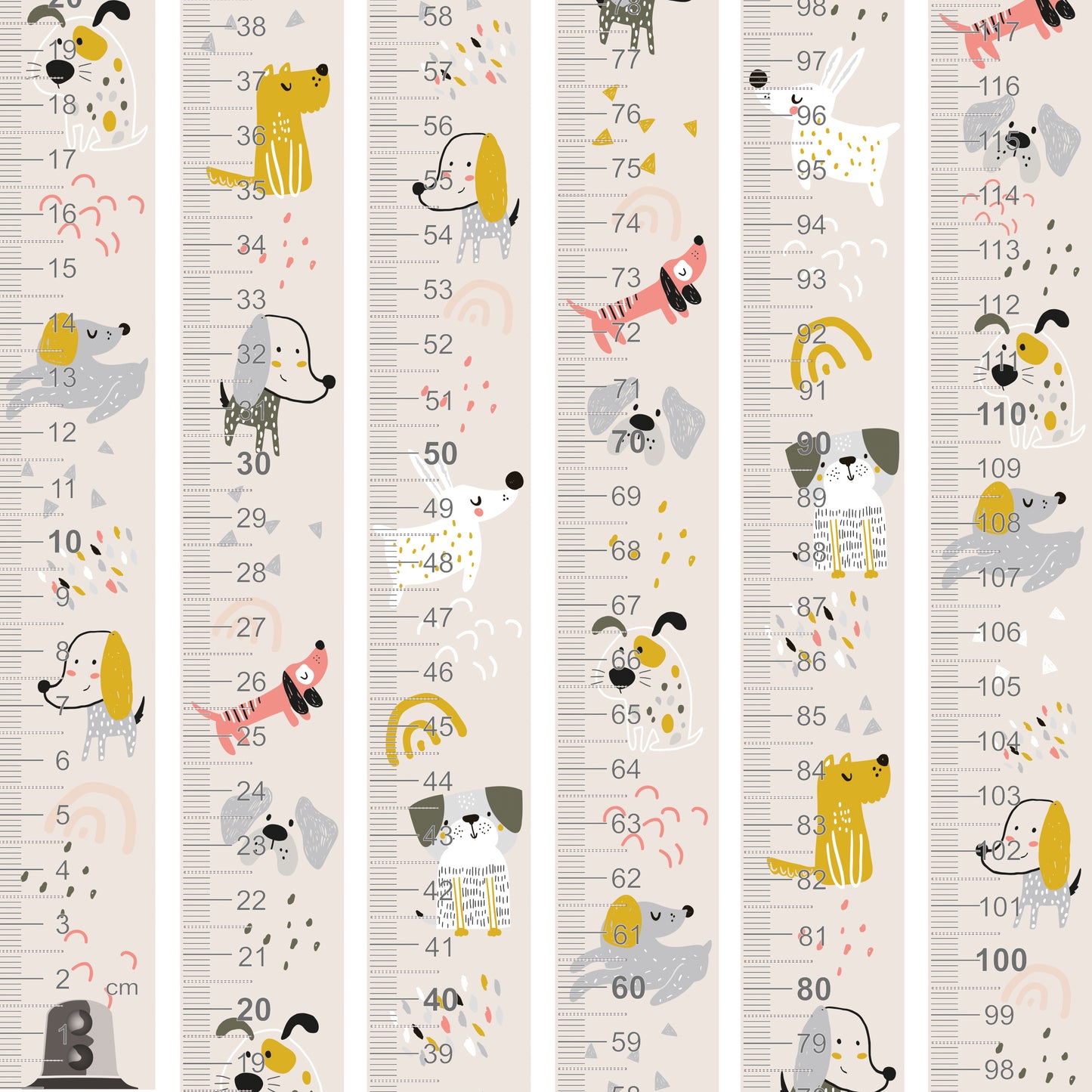 Puppy dog design - Door frame height chart