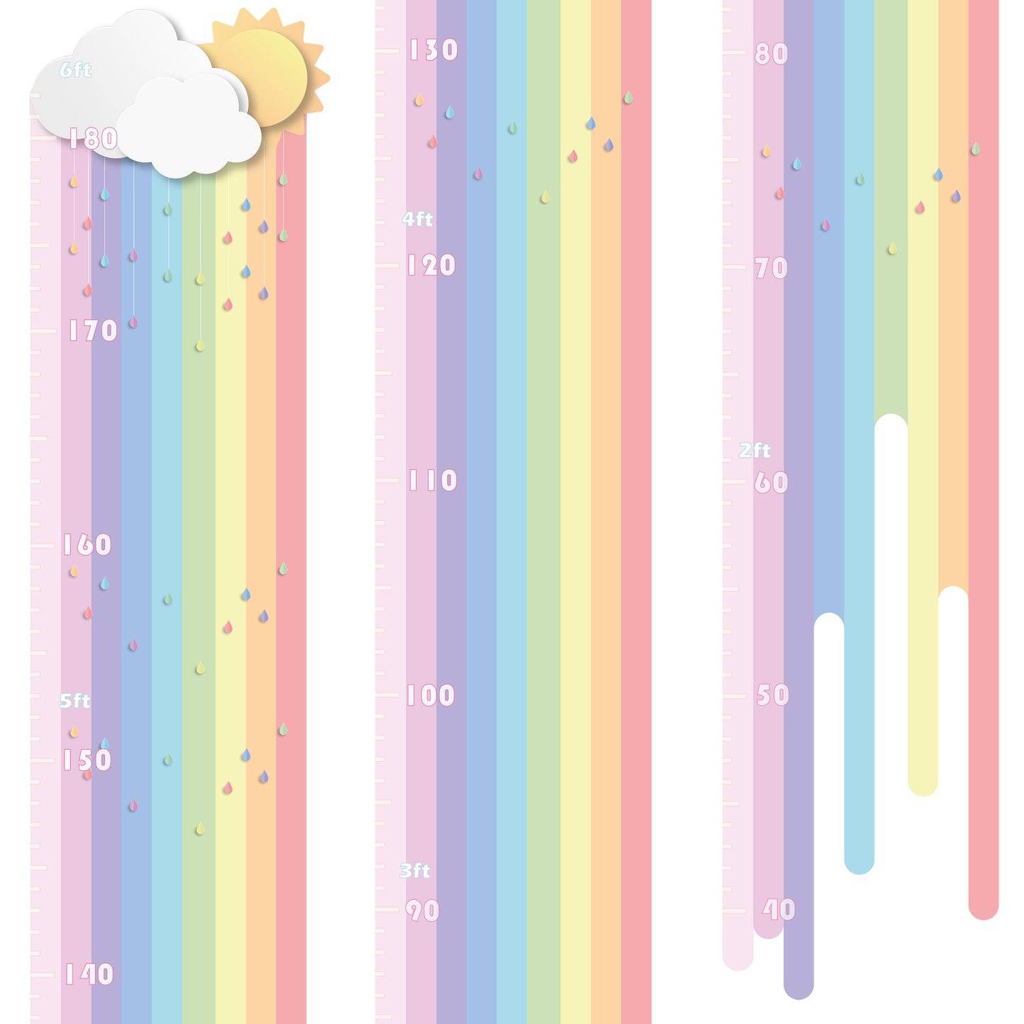 Rainbow design - Height chart
