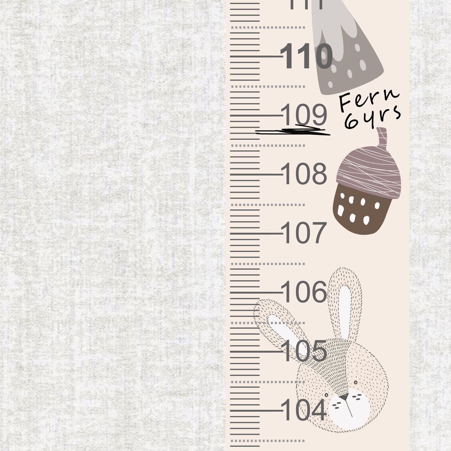 Forest animal design - Door frame height chart