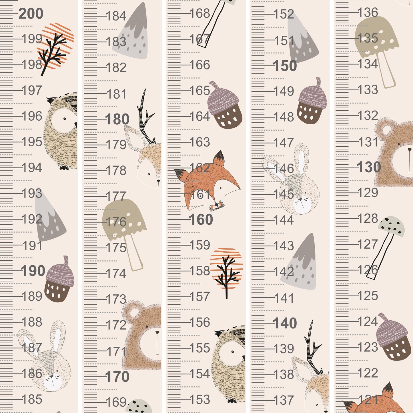 Forest animal design - Door frame height chart