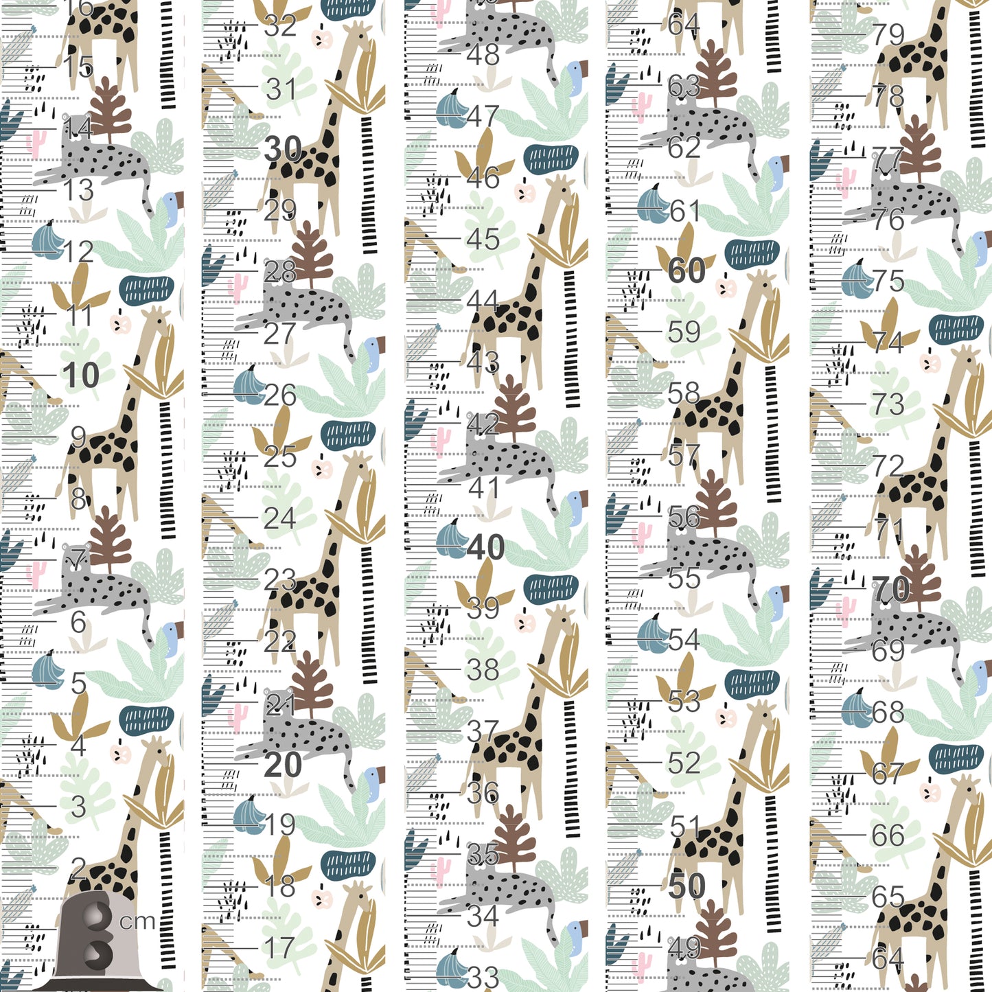 Giraffe jungle design - Door frame height chart