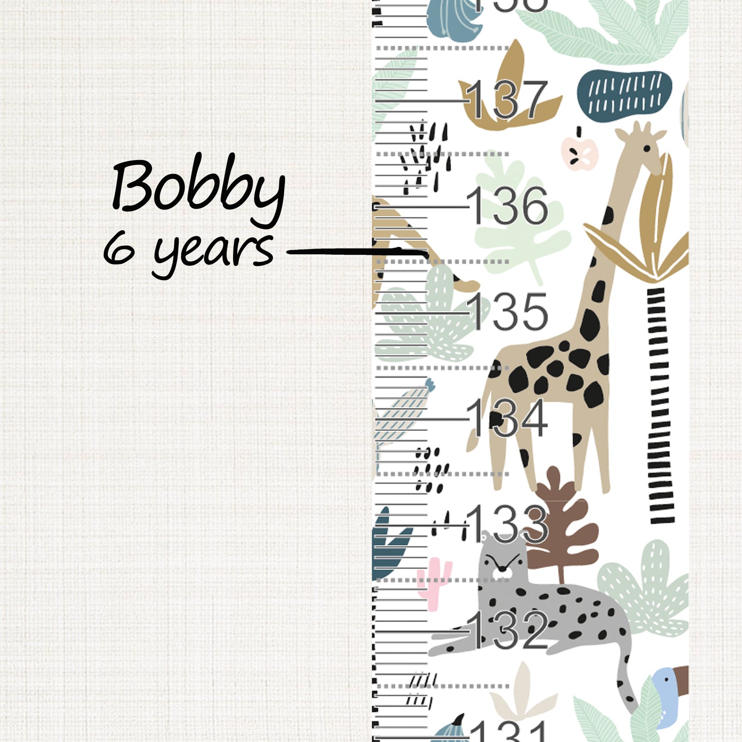 Giraffe jungle design - Door frame height chart