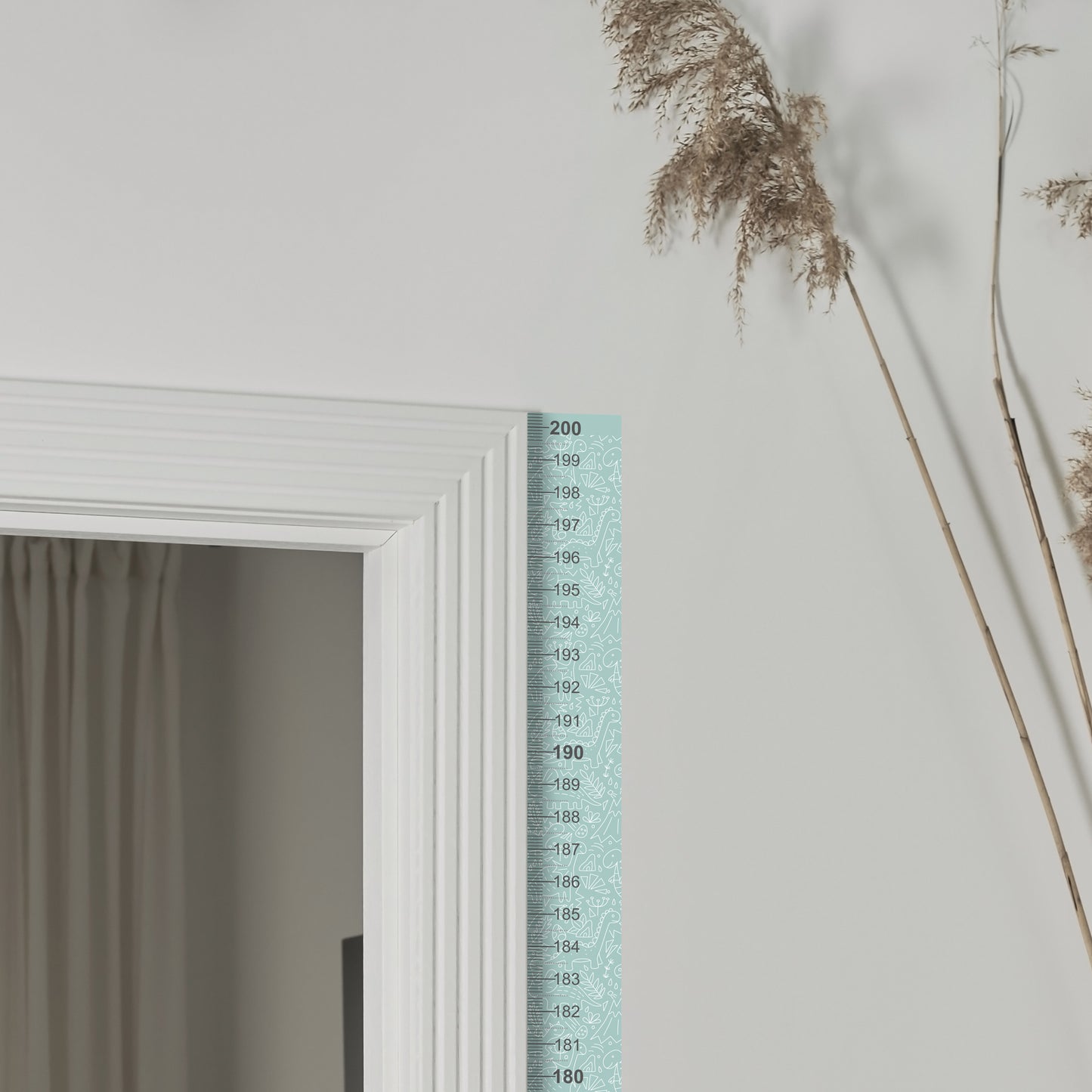 Green dinosaur design - Door frame height chart