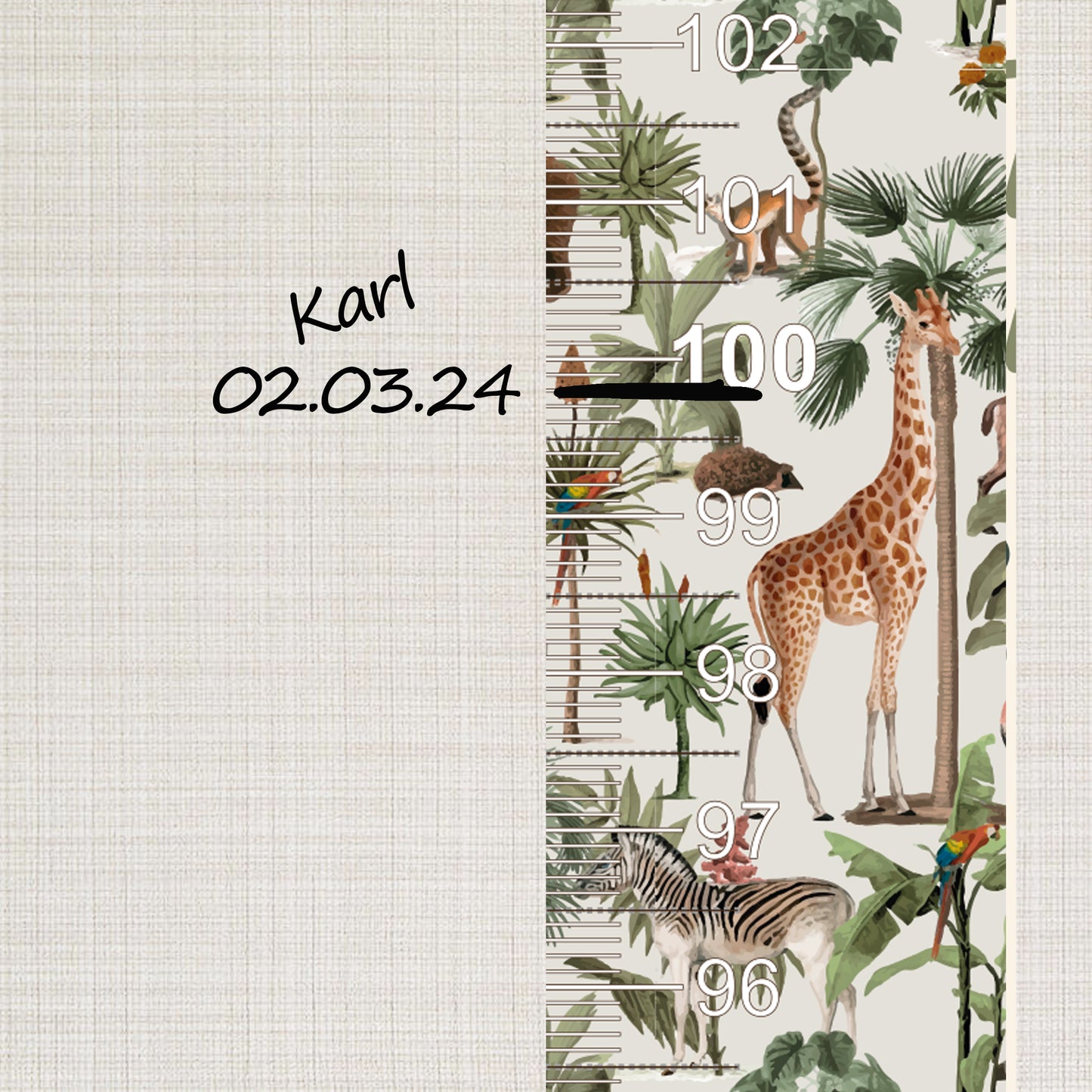 Giraffe design - Door frame height chart