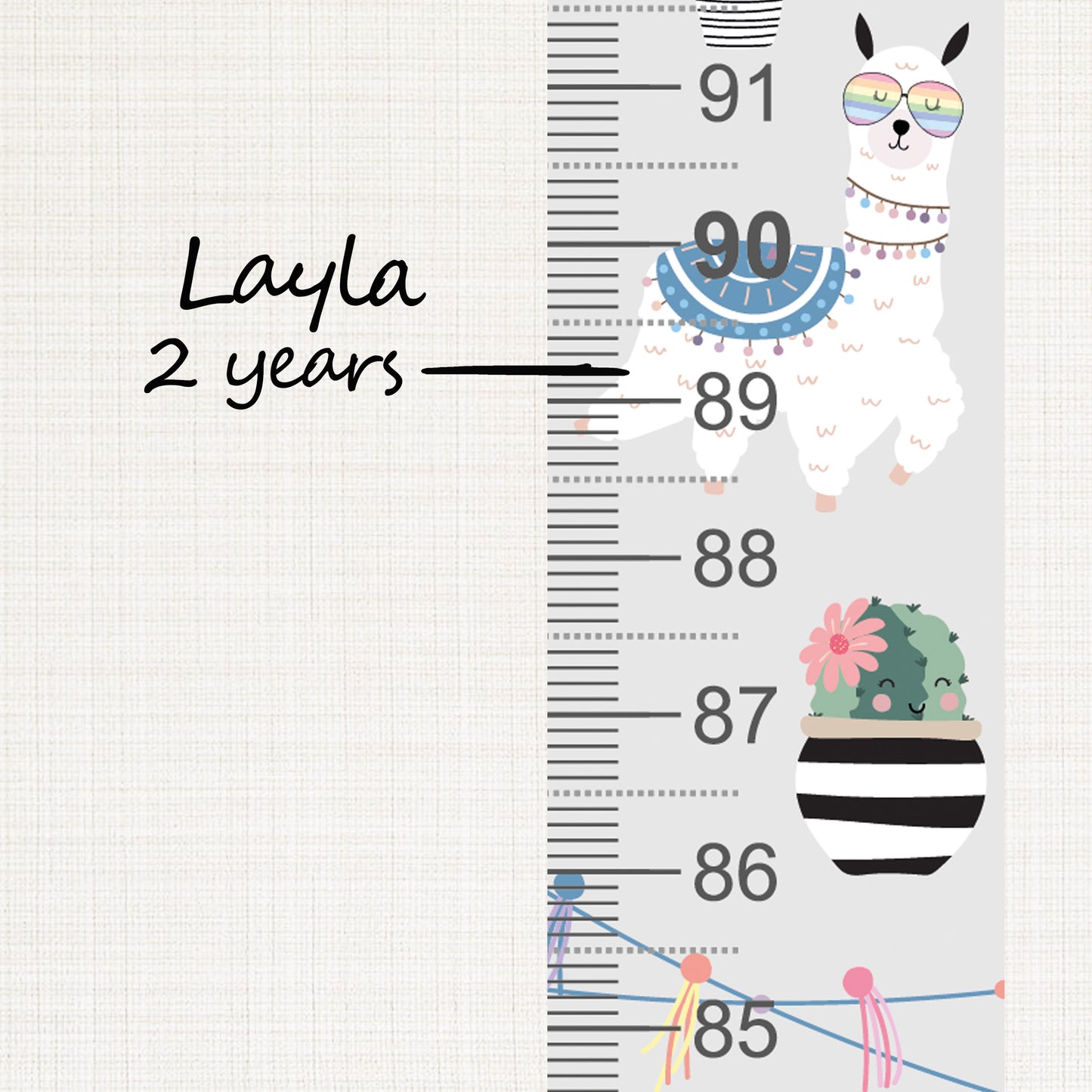 Llama design - Door frame height chart