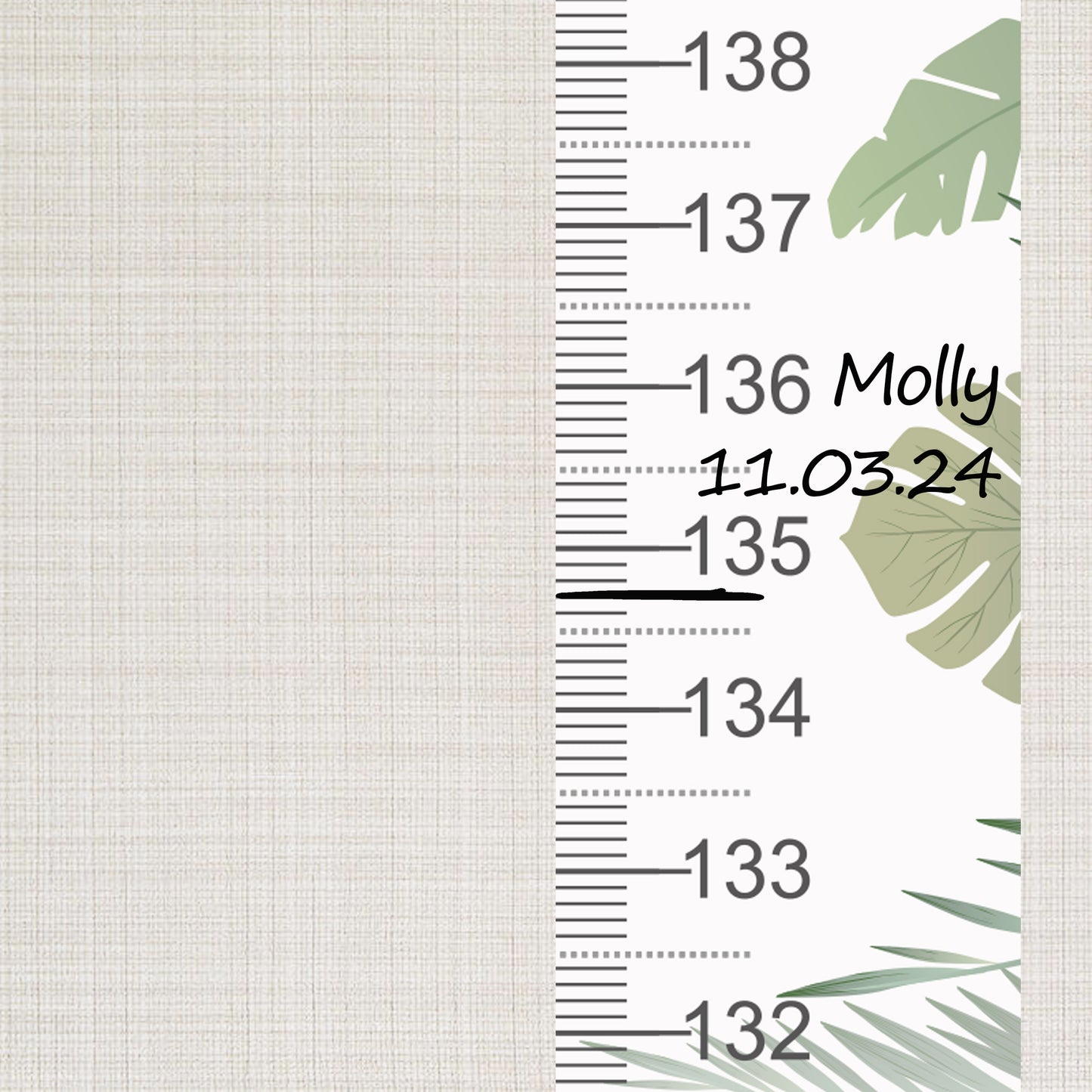 Leaf design - Door frame height chart