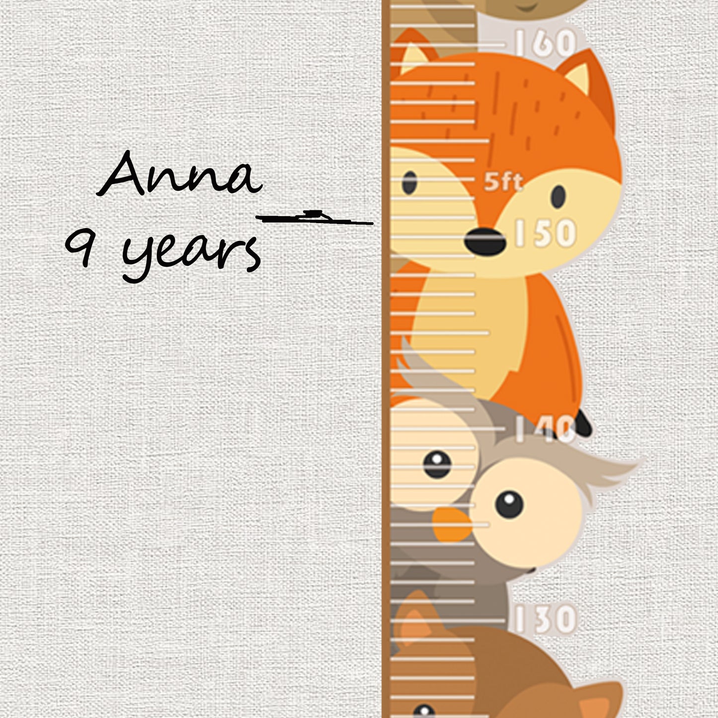 Forest animal design - Height chart