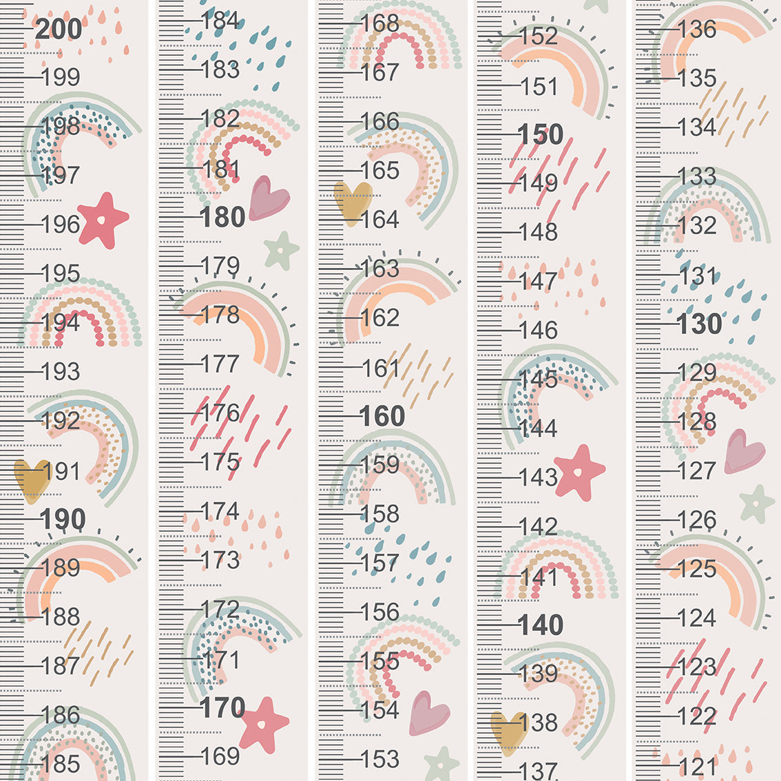 Rainbow design - Door frame height chart