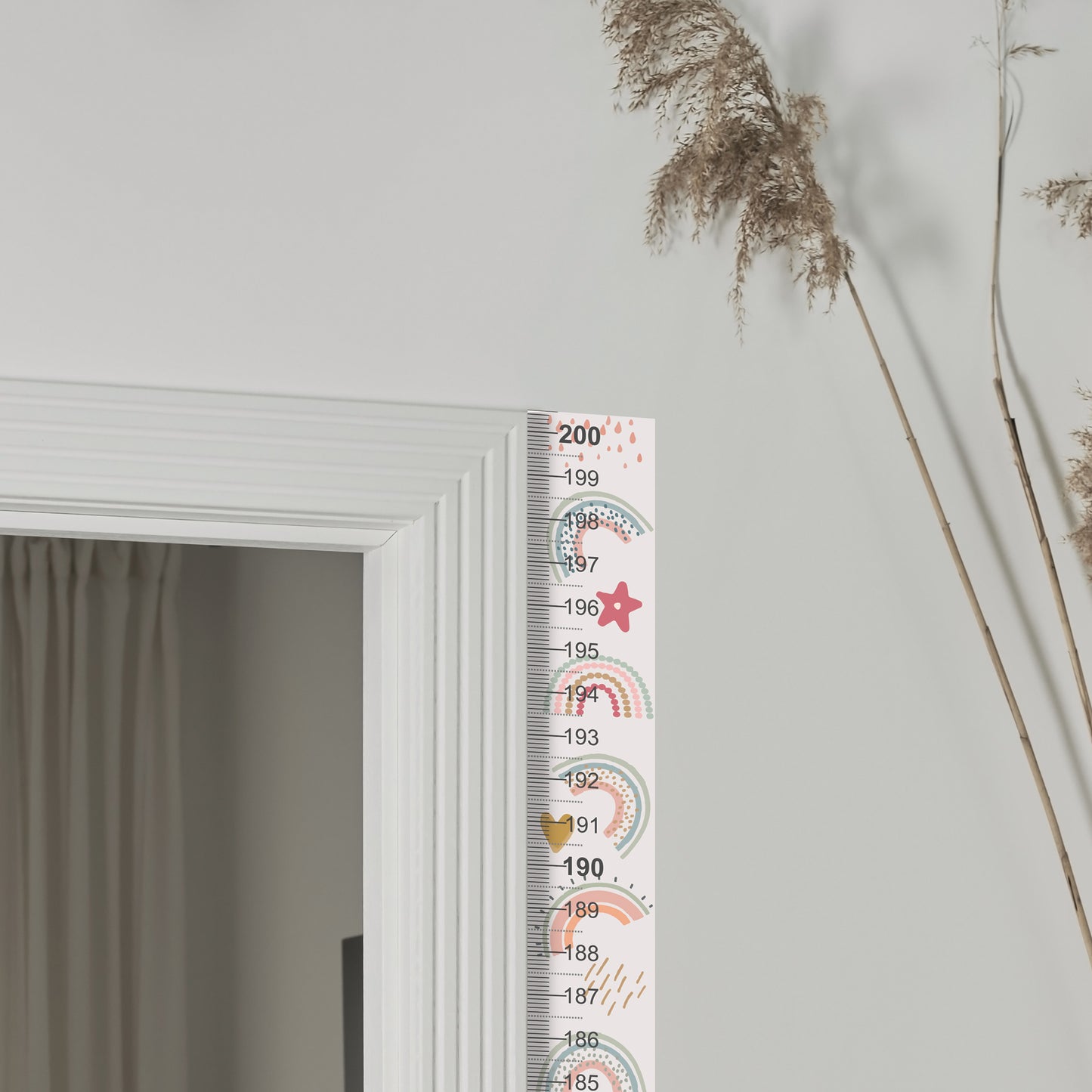 Rainbow design - Door frame height chart
