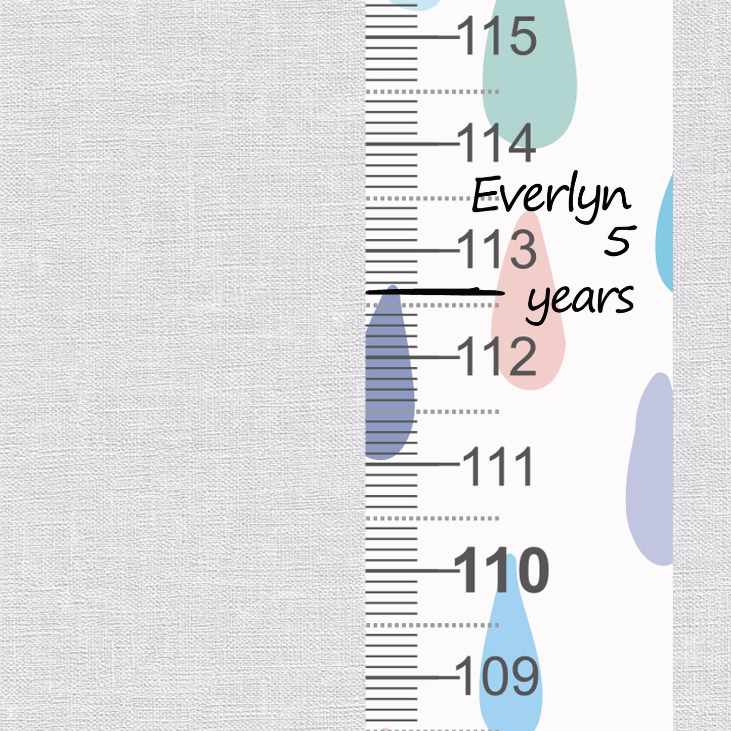 Rainbow Rain design - Door frame height chart