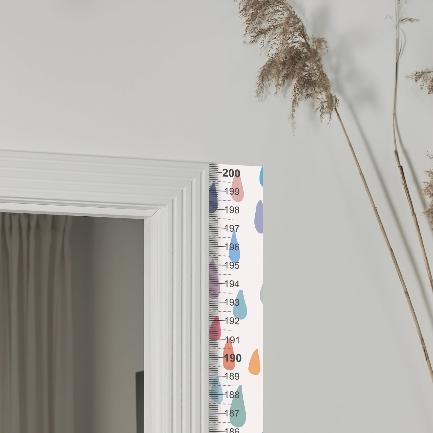 Rainbow Rain design - Door frame height chart