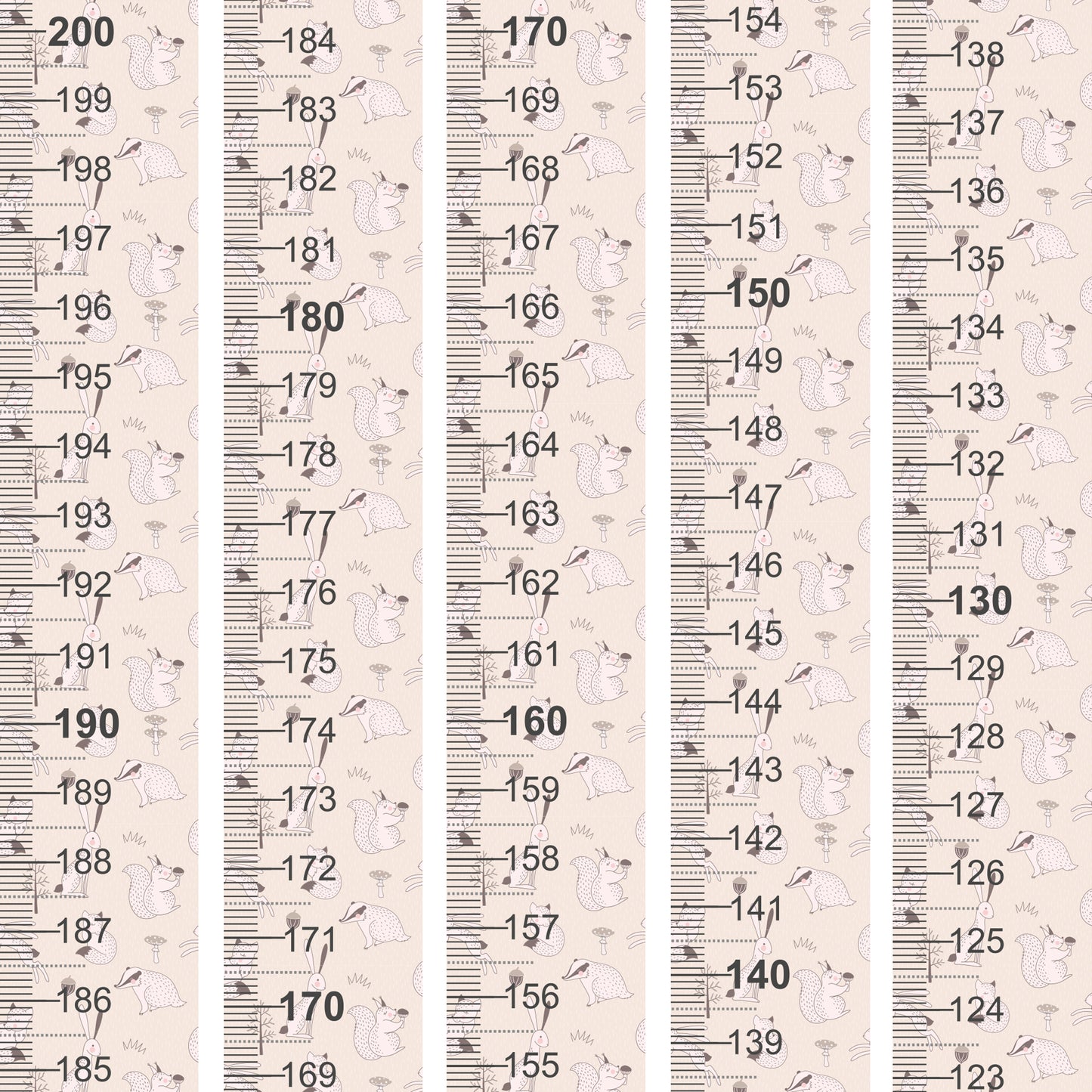 Scandinavian Forest Animal design - Door frame height chart