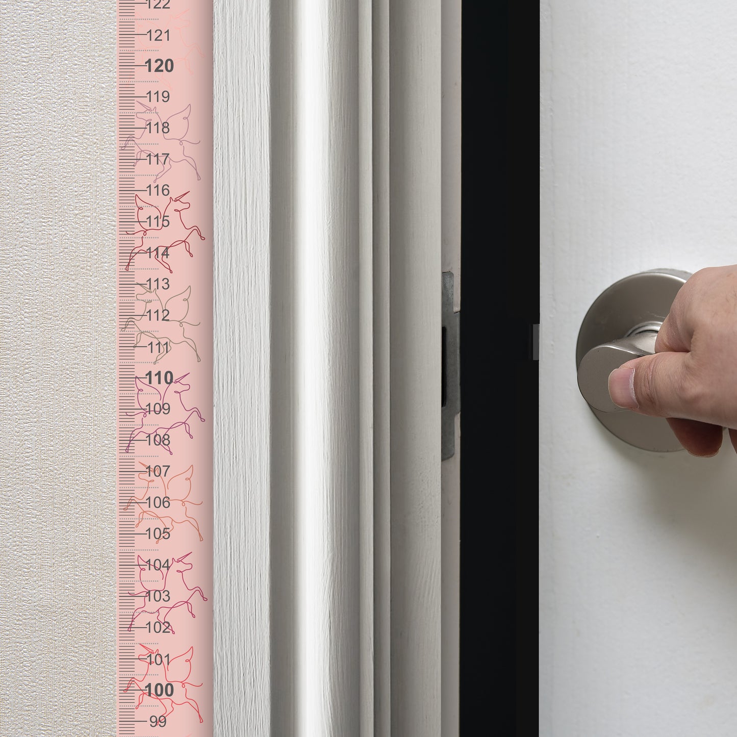 Pink unicorn design - Door frame height chart