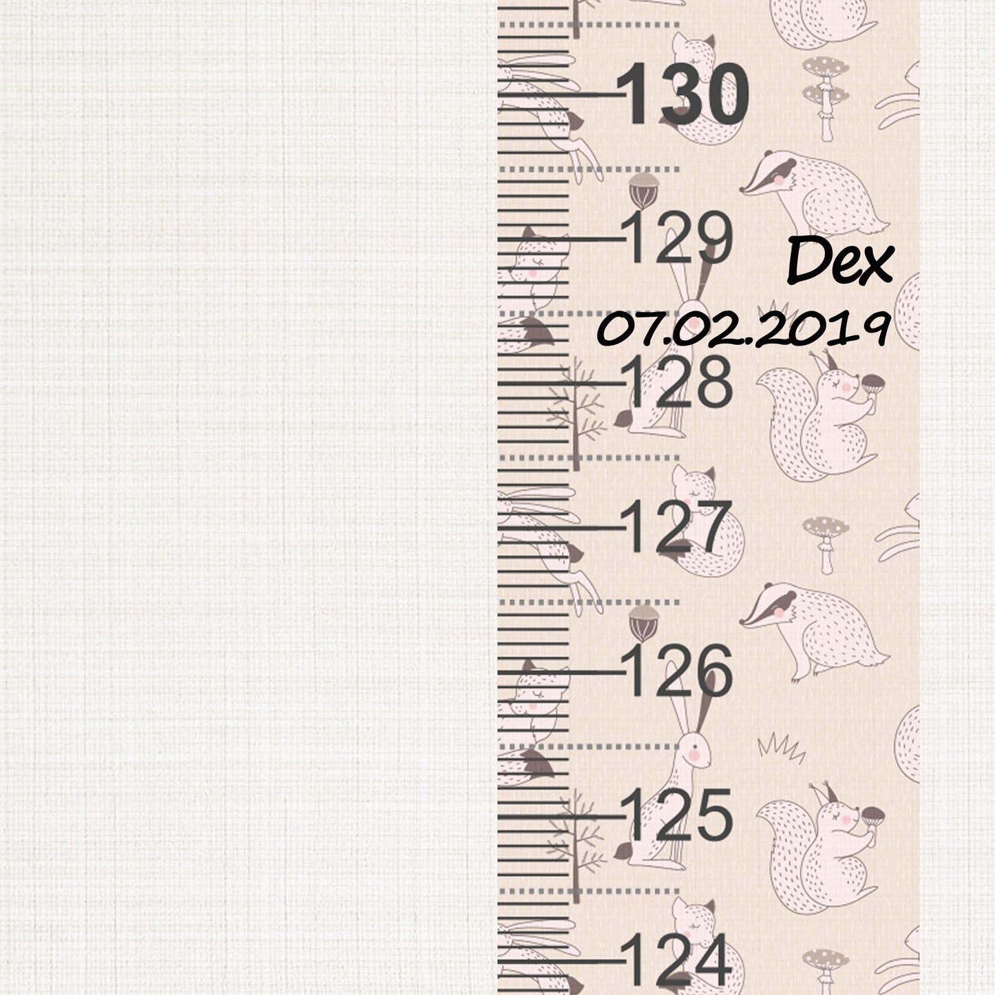 Scandinavian Forest Animal design - Door frame height chart