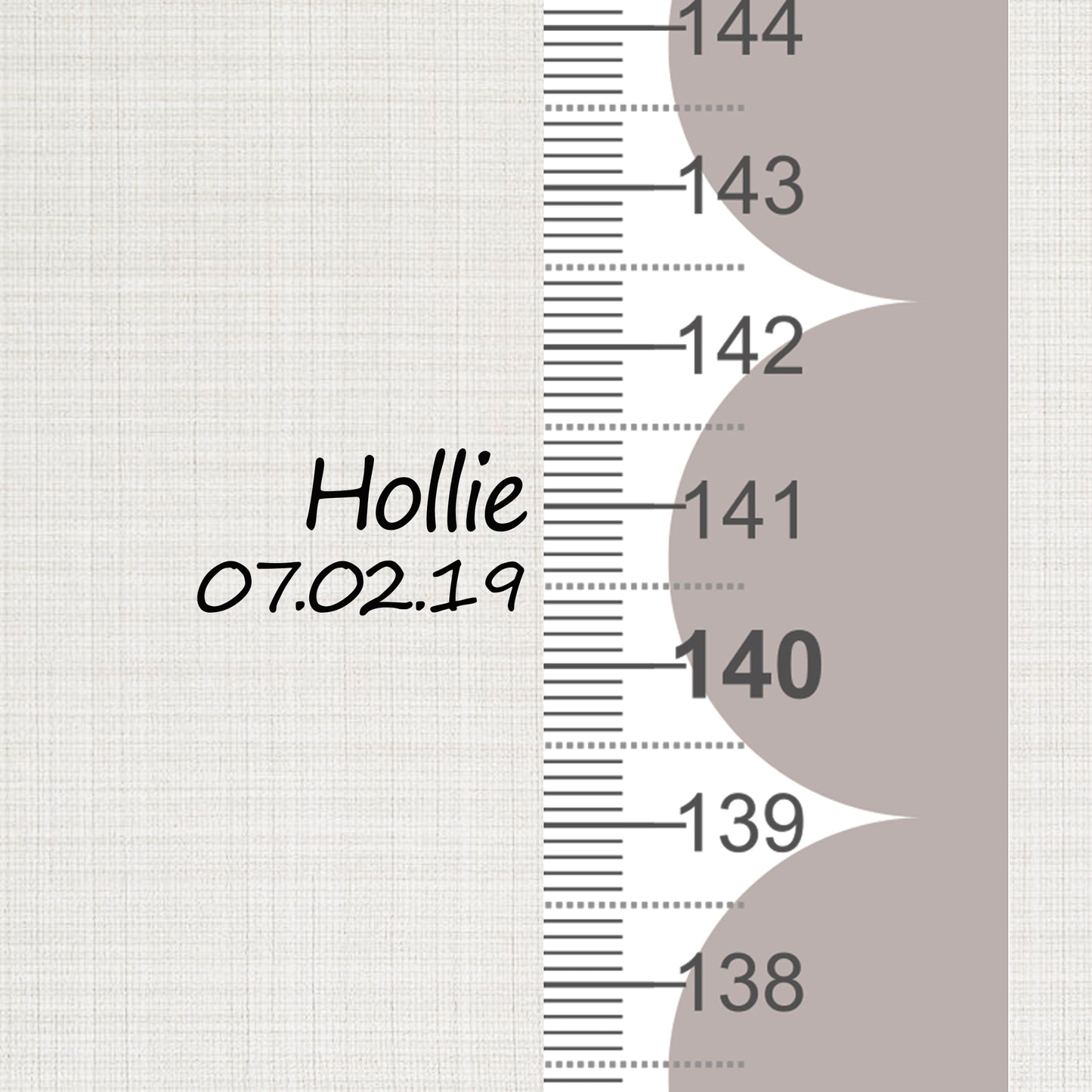 Scalloped design - Door frame height chart