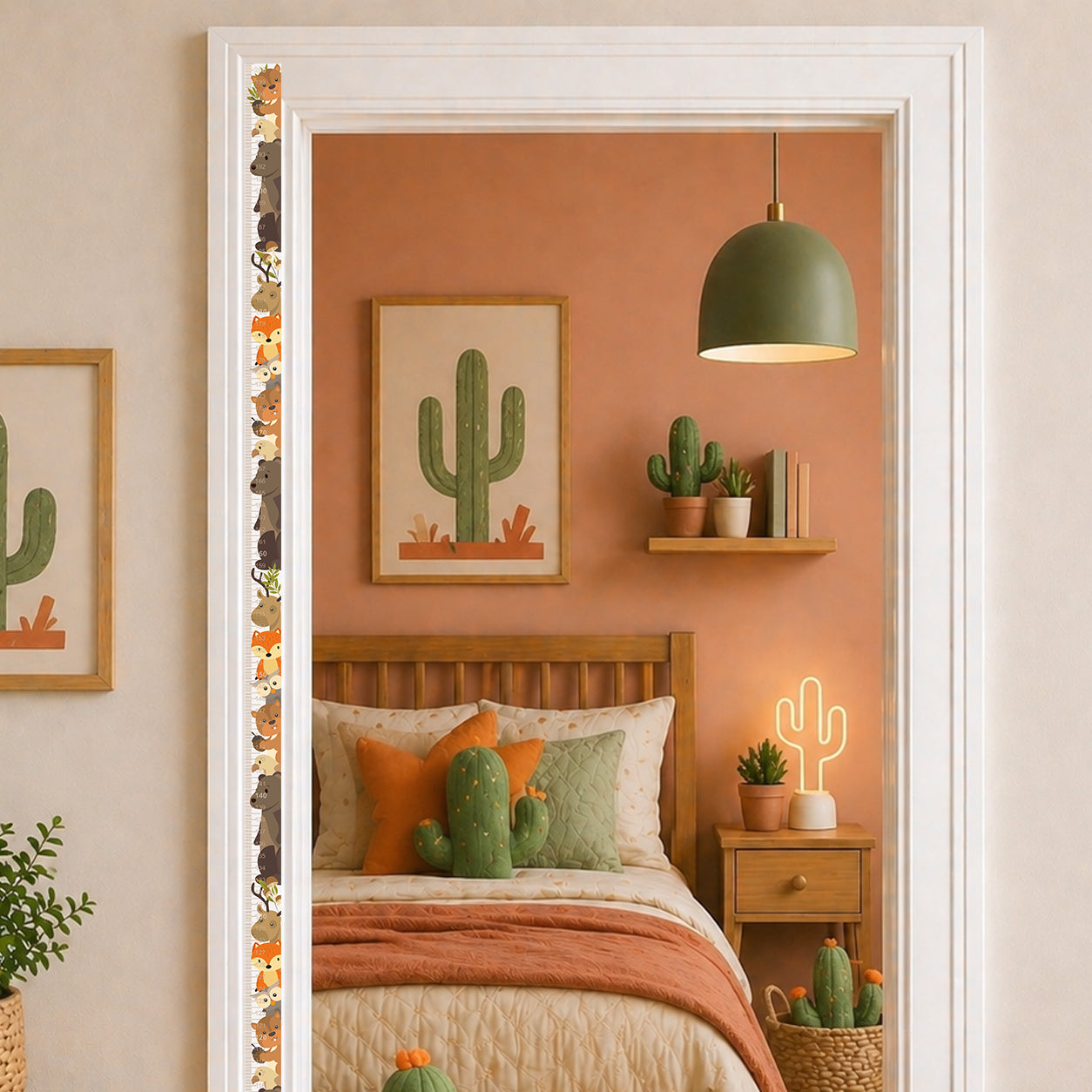 Forest animal head design - Door frame height chart