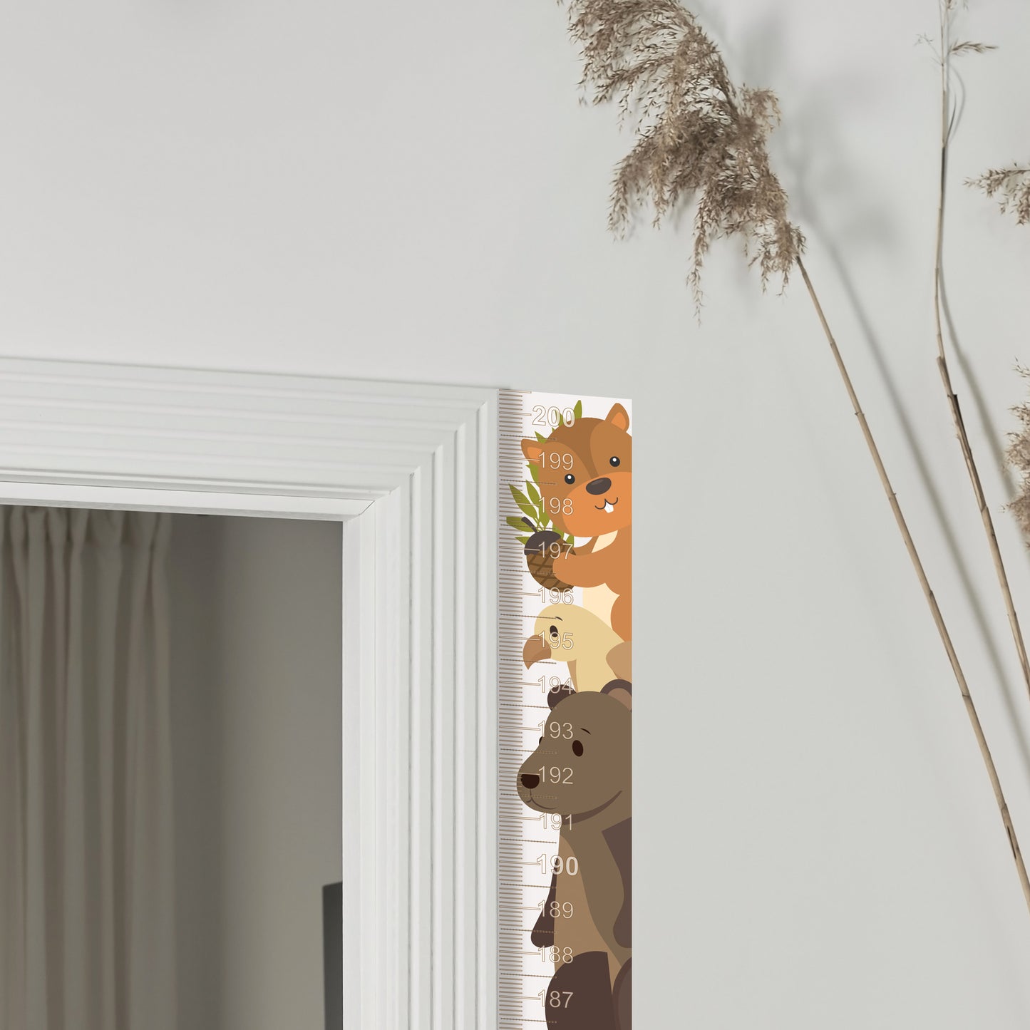 Forest animal head design - Door frame height chart