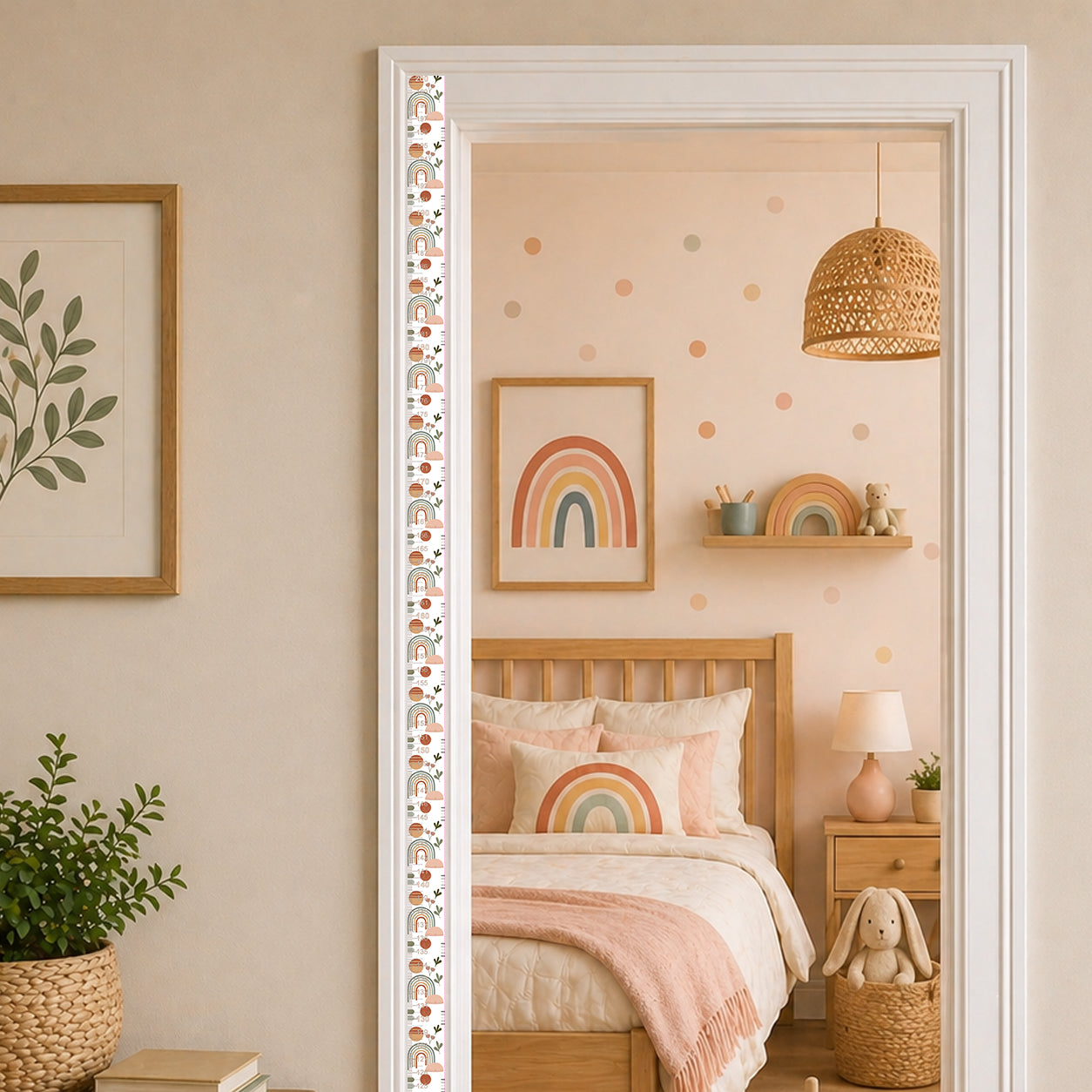 Neutral rainbow design - Door frame height chart