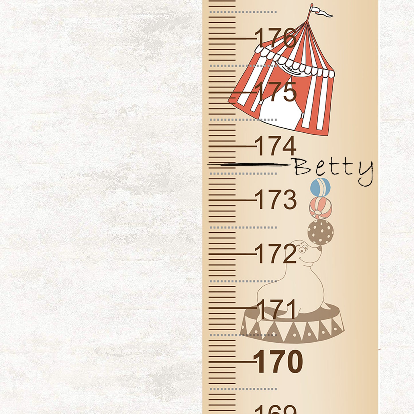 Vintage circus - Door frame height chart