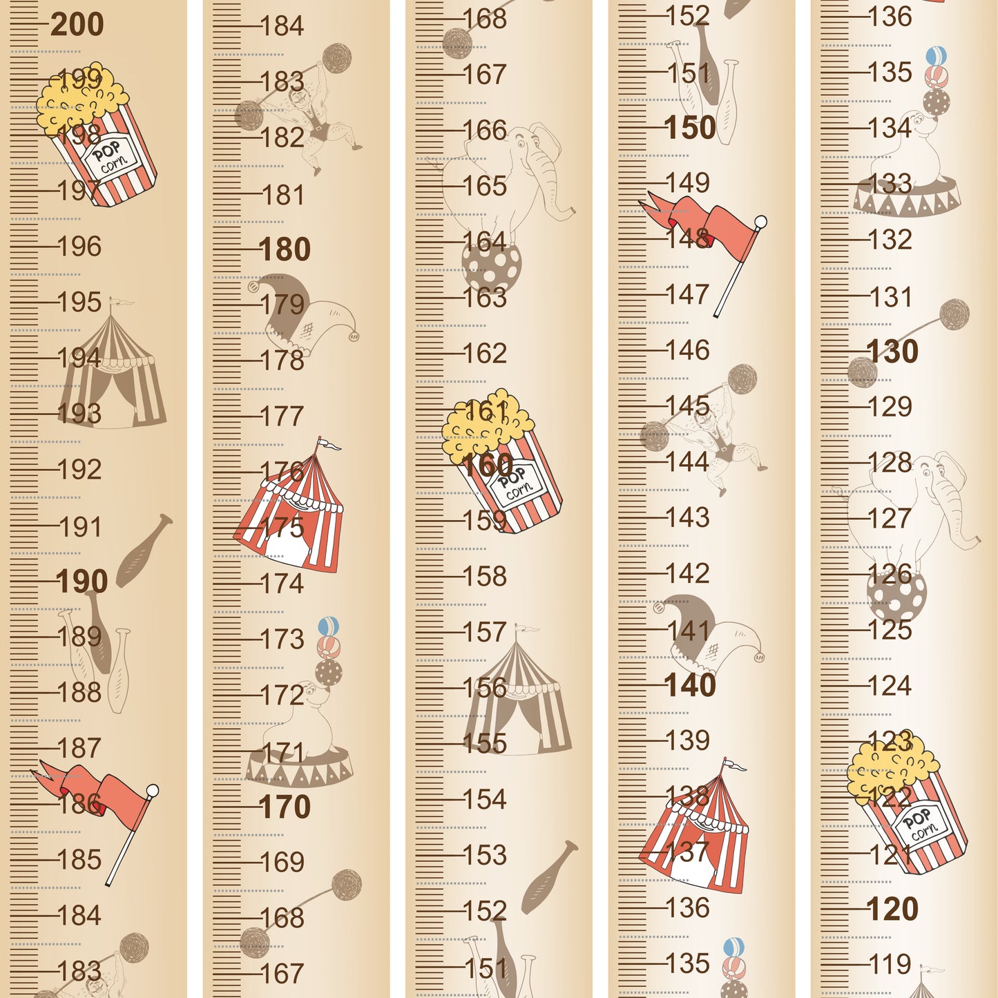Vintage circus - Door frame height chart