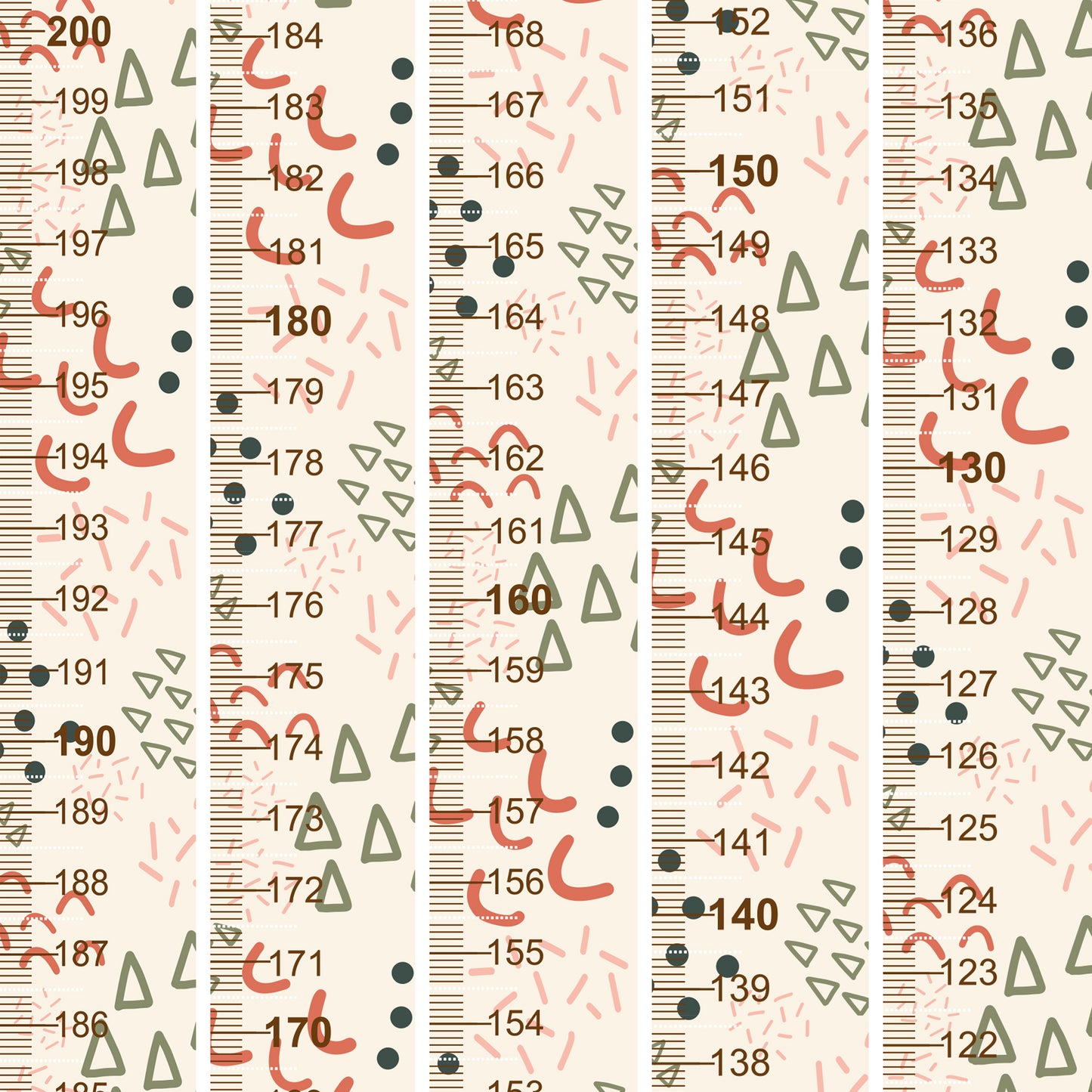 Retro pattern - Door frame height chart
