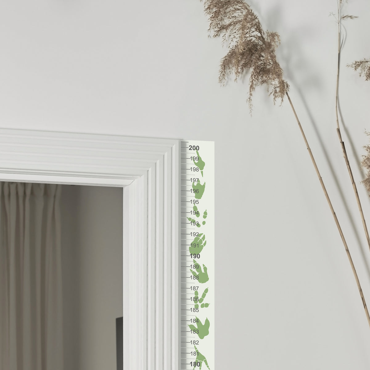 Dinosaur footprint design - Door frame height chart