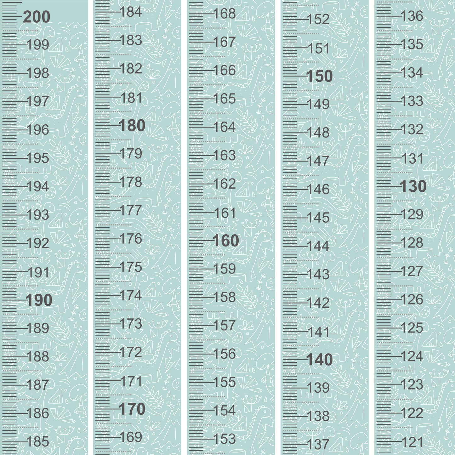 Green dinosaur design - Door frame height chart