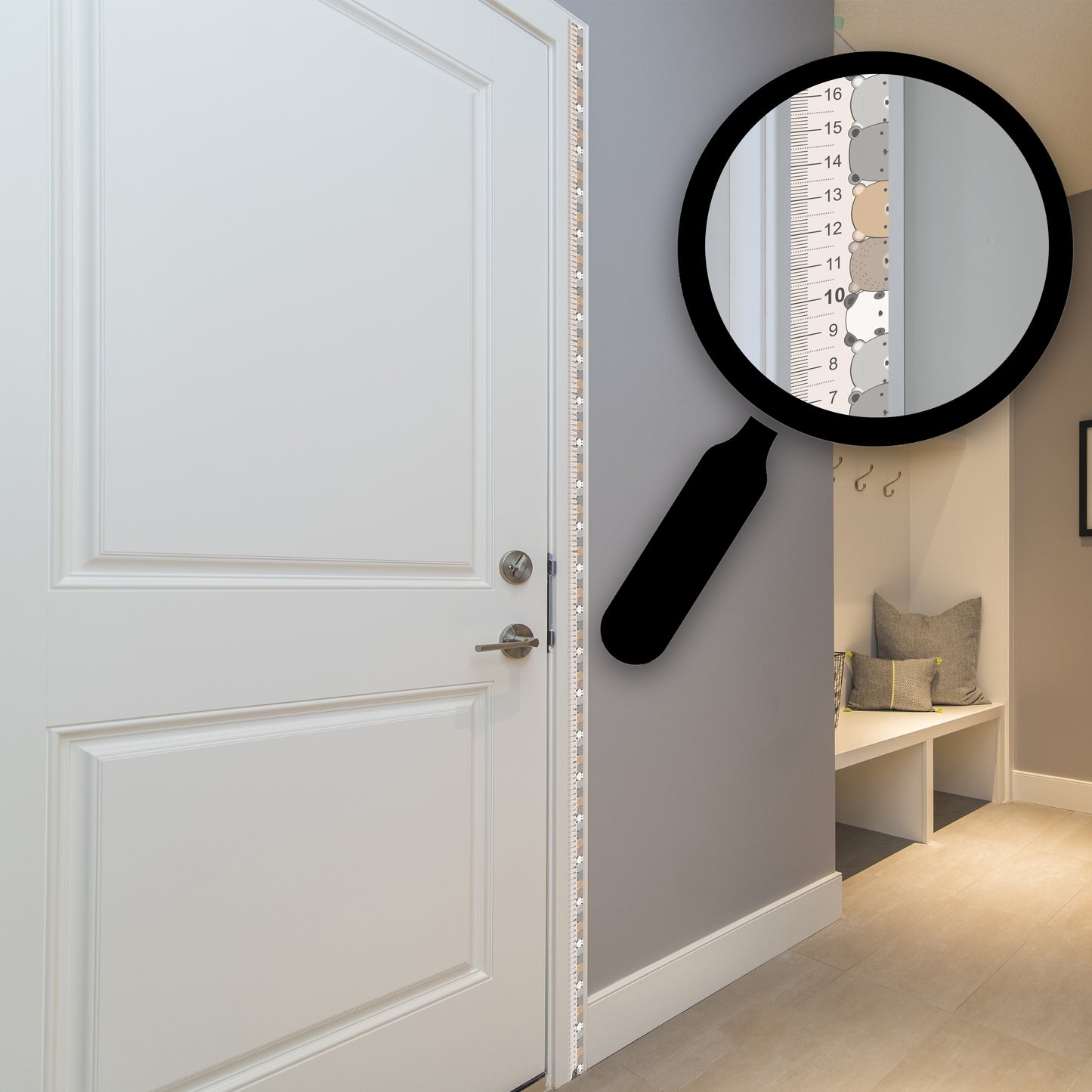 Rainbow design - Door frame height chart