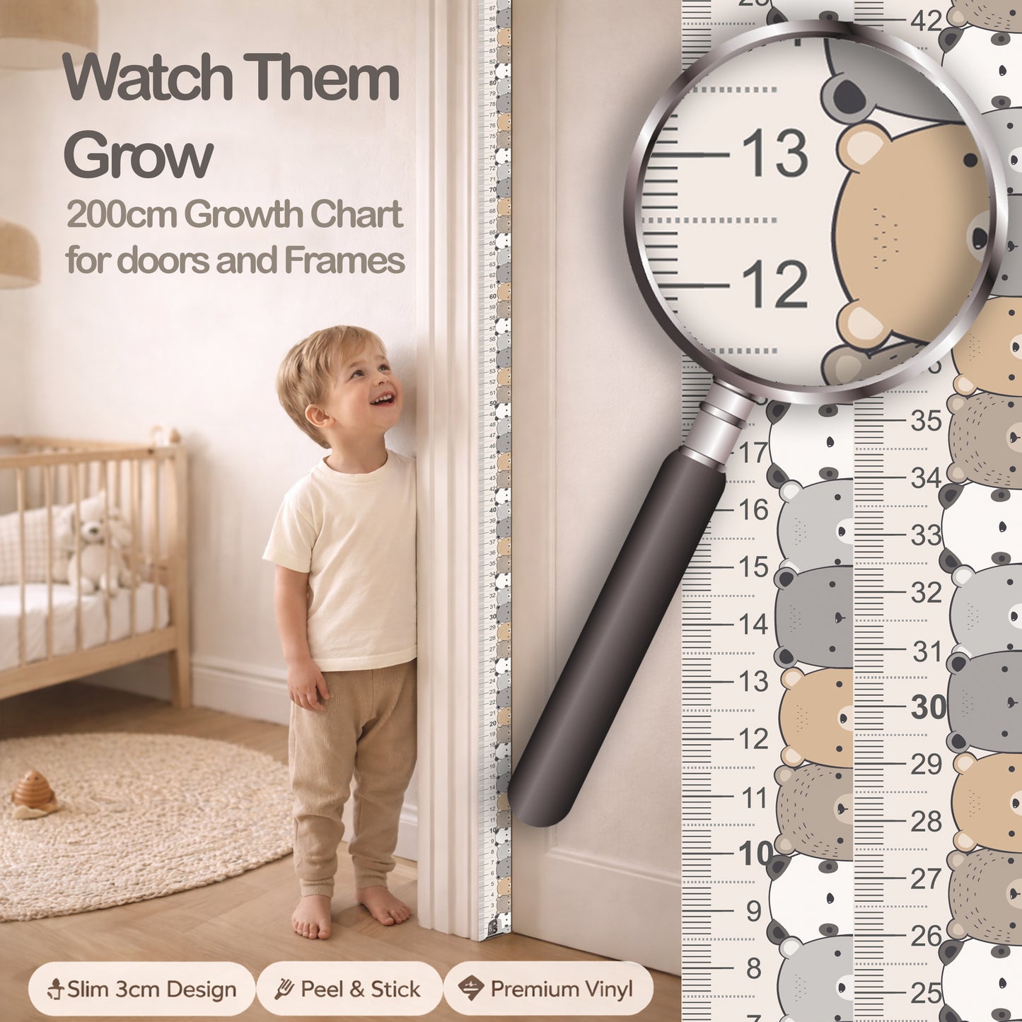 Teddy bear design - Door frame height chart