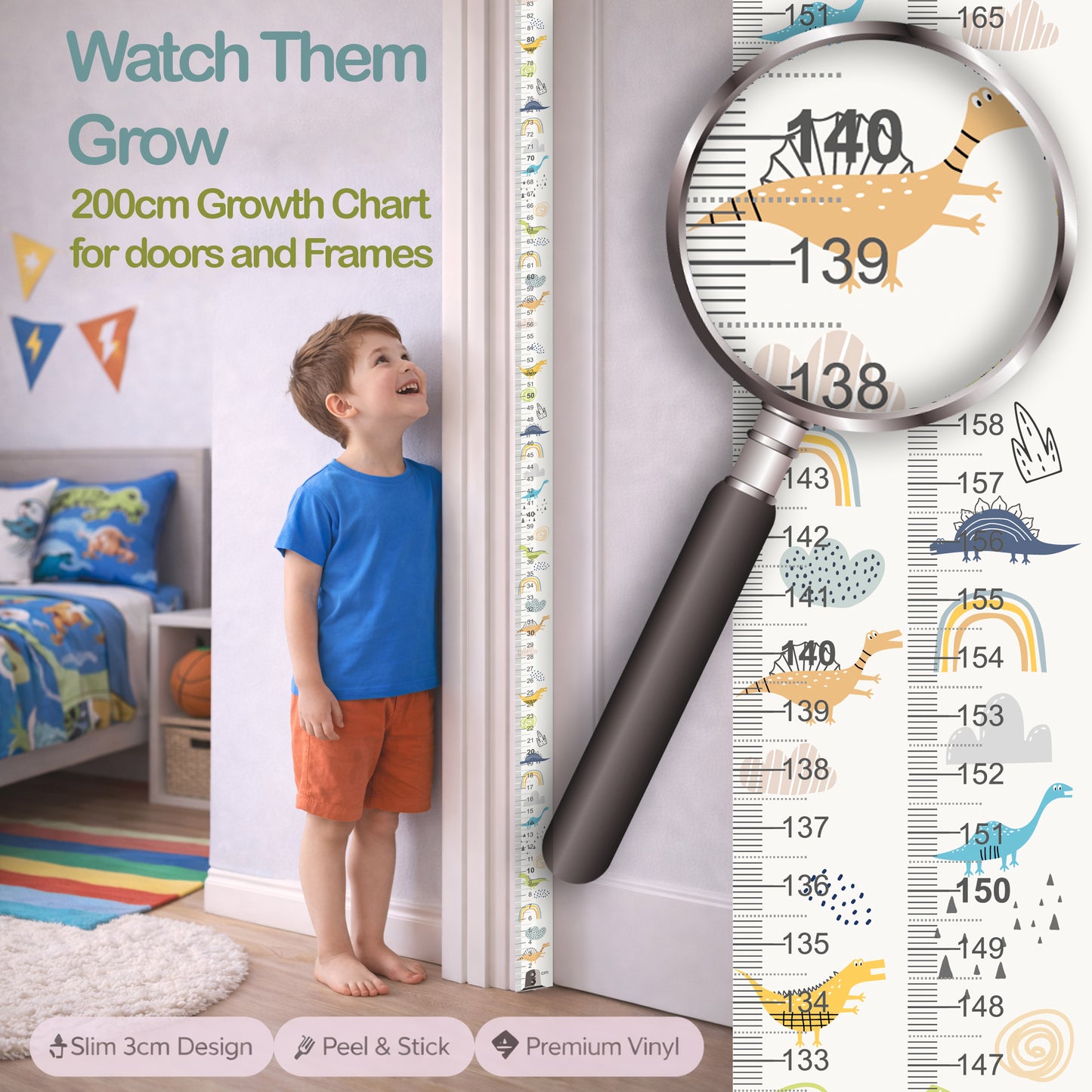 Dinosaur design - Door frame height chart