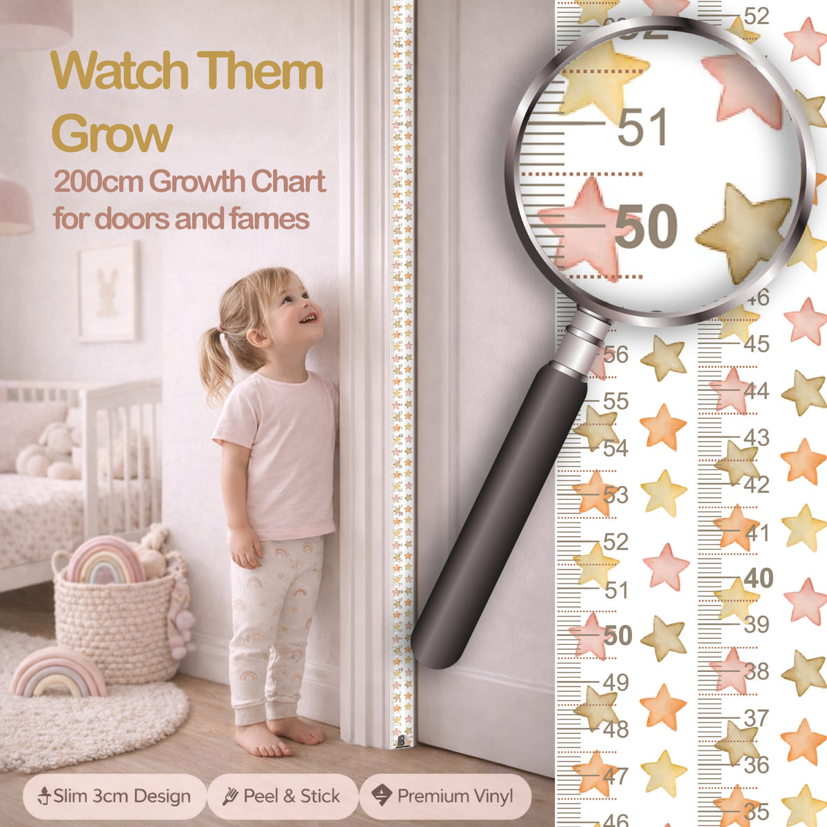 Boho star design - Door frame height chart