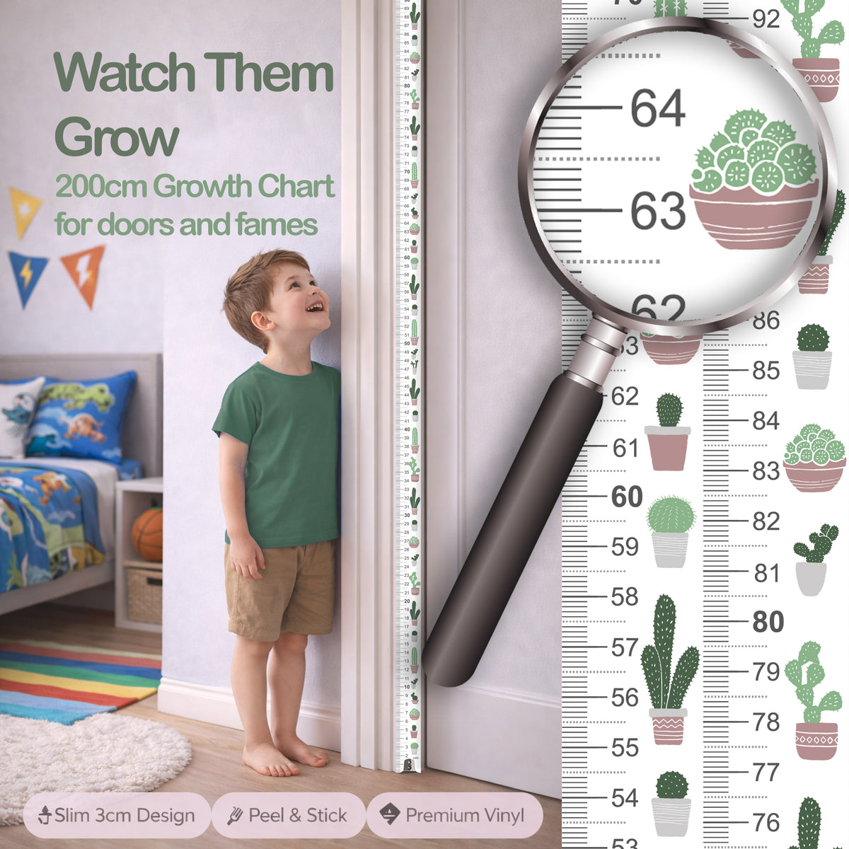 Cactus design - Door frame height chart