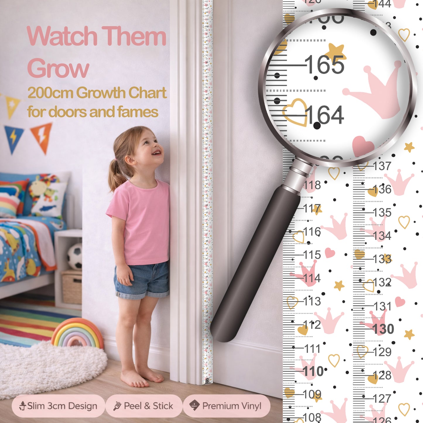 Princess crown design - Door frame height chart