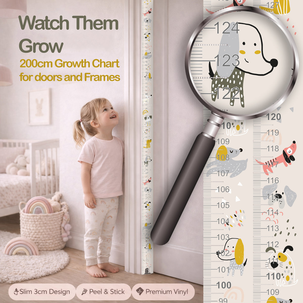 Puppy dog design - Door frame height chart