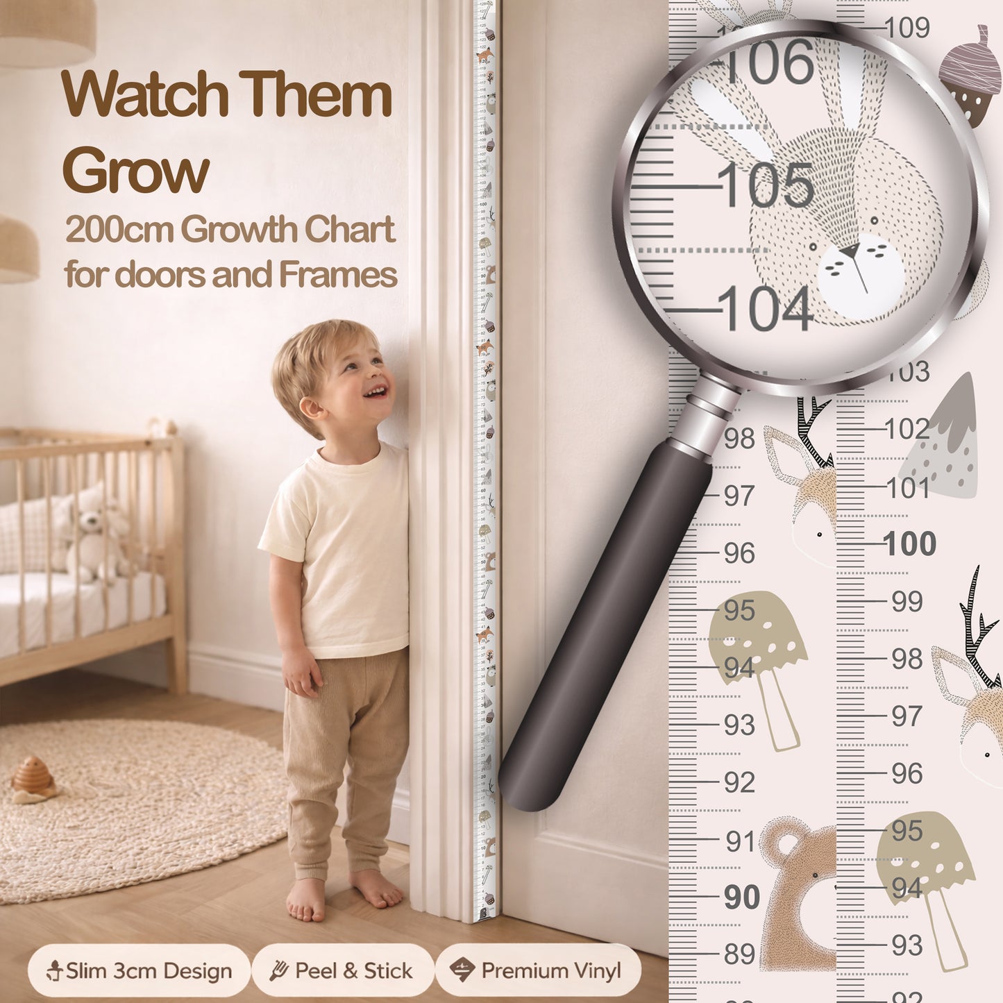 Forest animal design - Door frame height chart