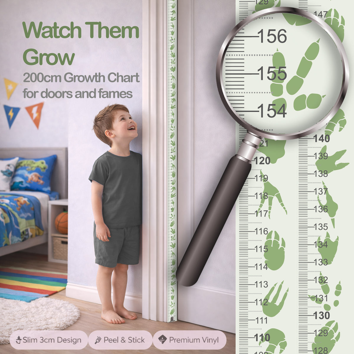 Dinosaur footprint design - Door frame height chart