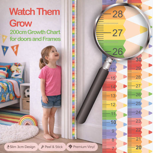 Rainbow Pencil design - Door frame height chart