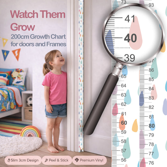 Rainbow Rain design - Door frame height chart