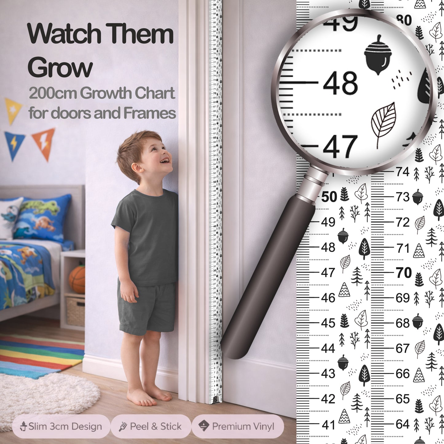 Scandinavian forest design - Door frame height chart
