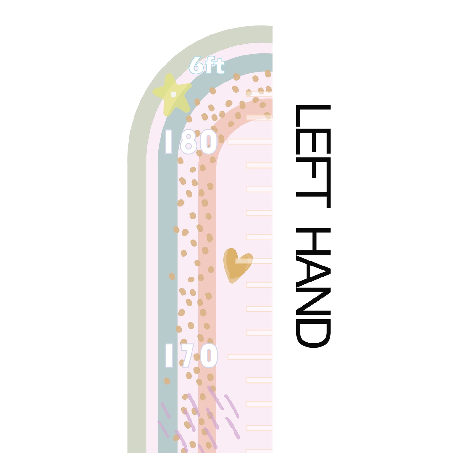 Dreamy Pastel Rainbow - Height chart