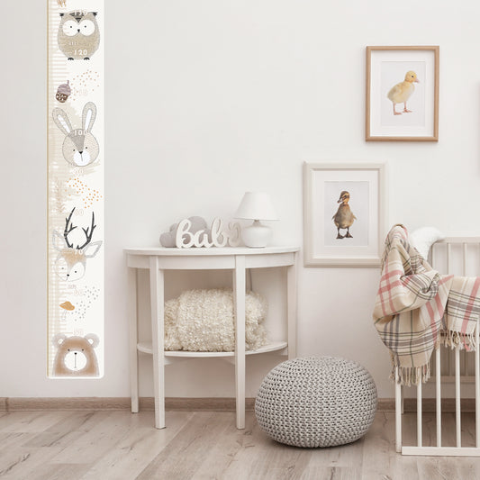 Woodland forest animal design - Height chart