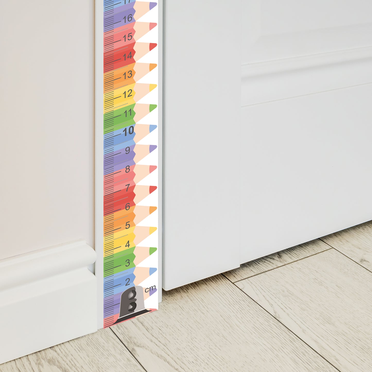 Rainbow Pencil design - Door frame height chart