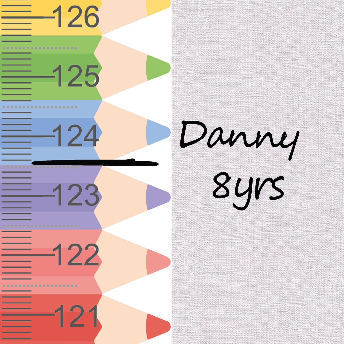 Rainbow Pencil design - Door frame height chart