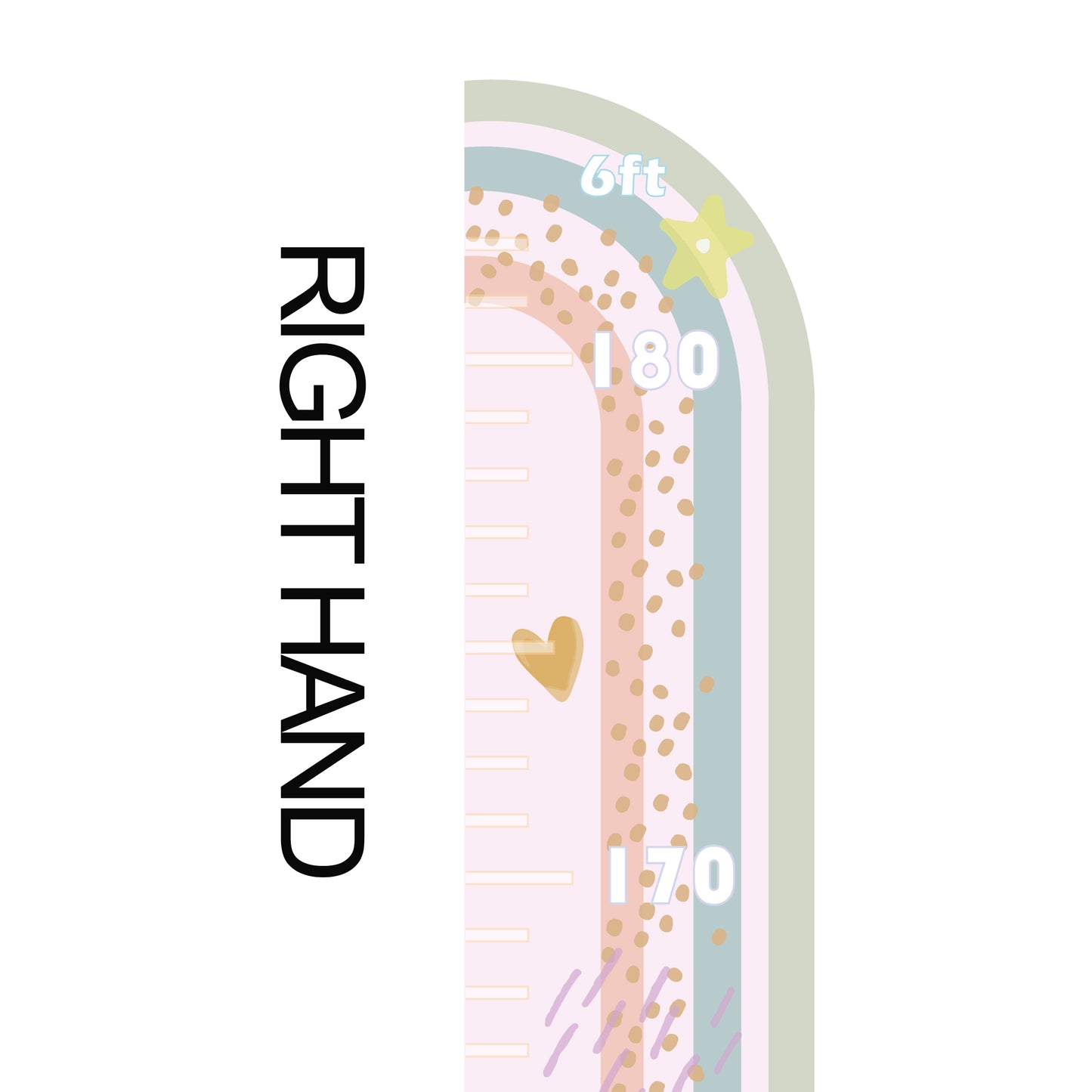 Dreamy Pastel Rainbow - Height chart
